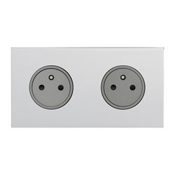Double prise de courant 2P+T 16A 250V acier miroir Art d'Arnould univers Epure 67632