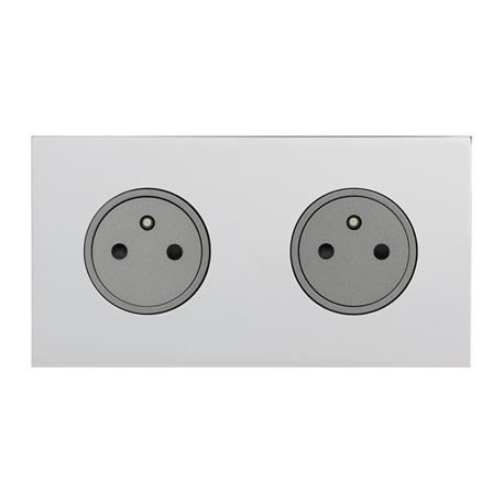 Double prise de courant 2P+T 16A 250V acier miroir Art d'Arnould univers Epure 67632