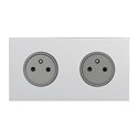 Double prise de courant 2P+T 16A 250V acier miroir Art d'Arnould univers Epure 67632