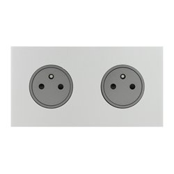 Double prise de courant 2P+T 16A 250V acier satin Art d'Arnould univers Epure 67532