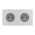 Double prise de courant 2P+T 16A 250V acier satin Art d'Arnould univers Epure 67532