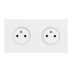 Double prise de courant 2P+T 16A 250V blanc satin Art d'Arnould univers Epure 67932