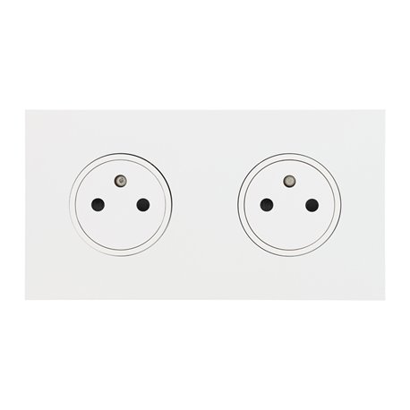 Double prise de courant 2P+T 16A 250V blanc satin Art d'Arnould univers Epure 67932