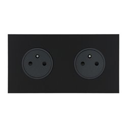 Double prise de courant 2P+T 16A 250V noir mat Art d'Arnould univers Epure 67832