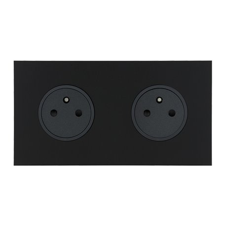 Double prise de courant 2P+T 16A 250V noir mat Art d'Arnould univers Epure 67832