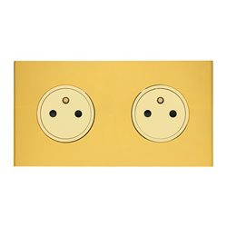 Double prise de courant 2P+T 16A 250V or miroir Art d'Arnould univers Epure 67732