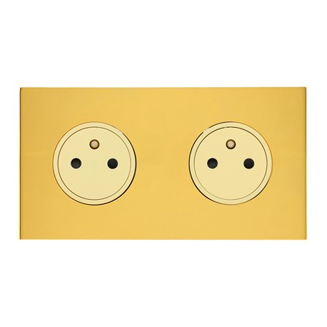 Double prise de courant 2P+T 16A 250V or miroir Art d'Arnould univers Epure 67732