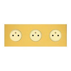 Triple prise de courant 2P+T 16A 250V or miroir Art d'Arnould univers Epure 67733