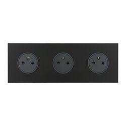 Triple prise de courant 2P+T 16A 250V noir mat Art d'Arnould univers Epure 67833