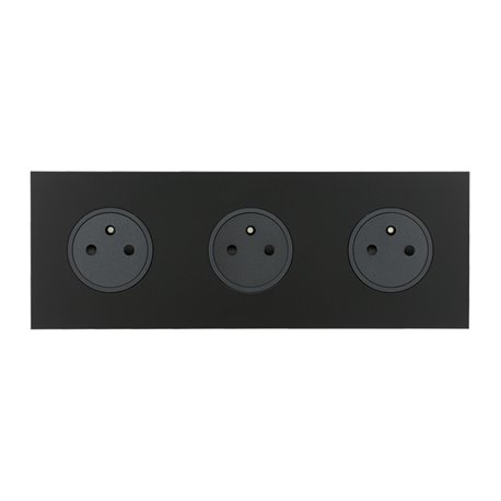 Triple prise de courant 2P+T 16A 250V noir mat Art d'Arnould univers Epure 67833 Triple prise de courant 2P+T 16A 250V noir mat Art d'Arnould univers Epure 67833