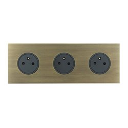 Triple prise de courant 2P+T 16A 250V bronze Art d'Arnould univers Epure 67333