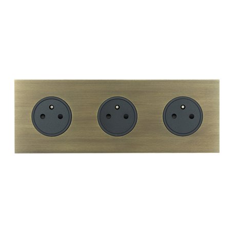 Triple prise de courant 2P+T 16A 250V bronze Art d'Arnould univers Epure 67333