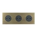Triple prise de courant 2P+T 16A 250V bronze Art d'Arnould univers Epure 67333