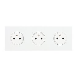 Triple prise de courant 2P+T 16A 250V blanc satin Art d'Arnould univers Epure 67933