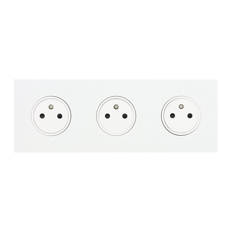 Triple prise de courant 2P+T 16A 250V blanc satin Art d'Arnould univers Epure 67933
