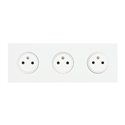 Triple prise de courant 2P+T 16A 250V blanc satin Art d'Arnould univers Epure 67933
