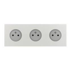 Triple prise de courant 2P+T 16A 250V acier satin Art d'Arnould univers Epure 67533