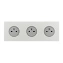 Triple prise de courant 2P+T 16A 250V acier satin Art d'Arnould univers Epure 67533