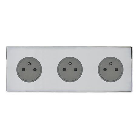 Triple prise de courant 2P+T 16A 250V acier miroir Art d'Arnould univers Epure 67633 Triple prise de courant 2P+T 16A 250V acier miroir Art d'Arnould univers Epure 67633