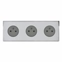 Triple prise de courant 2P+T 16A 250V acier miroir Art d'Arnould univers Epure 67633