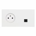 Prise de courant 2P+T et prise RJ45 blanc satin Art d'Arnould univers Epure 67938