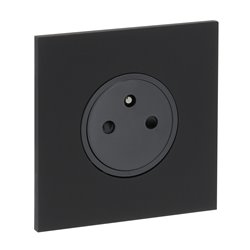 Prise de courant 2P+T 16A 250V noir mat Art d'Arnould univers Epure 67831
