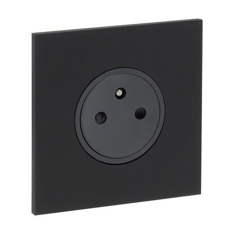 Prise de courant 2P+T 16A 250V noir mat Art d'Arnould univers Epure 67831