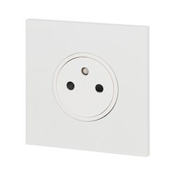 Prise de courant 2P+T 16A 250V blanc satin Art d'Arnould univers Epure 67931