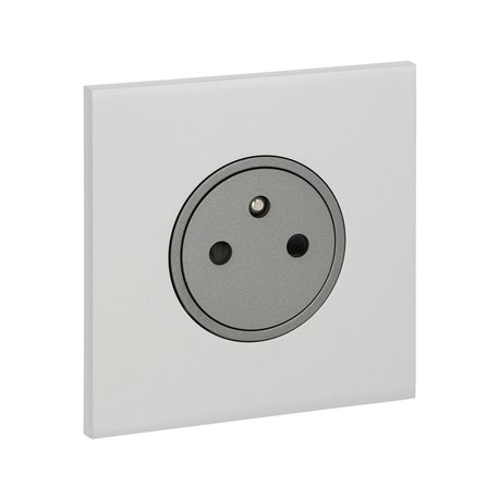 Prise de courant 2P+T 16A 250V acier satin Art d'Arnould univers Epure 67531