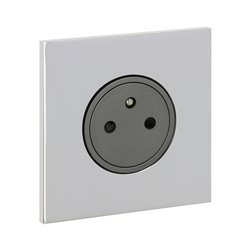 Prise de courant 2P+T 16A 250V acier miroir Art d'Arnould univers Epure 67631