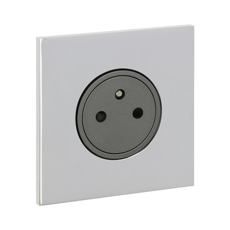 Prise de courant 2P+T 16A 250V acier miroir Art d'Arnould univers Epure 67631