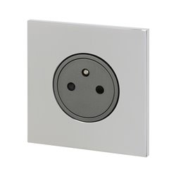 Prise de courant 2P+T 16A 250V acier miroir Art d'Arnould univers Epure 67631