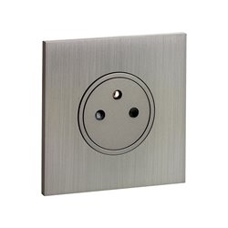 Prise de courant 2P+T 16A 250V acier brossé Art d'Arnould univers Epure 67431