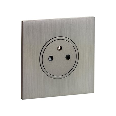 Prise de courant 2P+T 16A 250V acier brossé Art d'Arnould univers Epure 67431