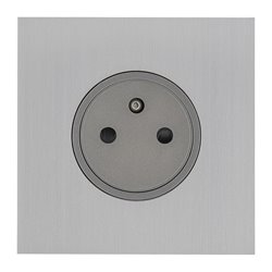 Prise de courant 2P+T 16A 250V acier brossé Art d'Arnould univers Epure 67431