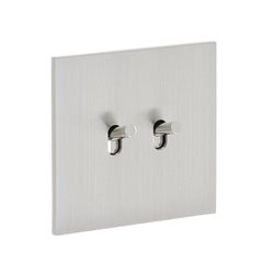 Double interrupteur va-et-vient 10A acier brossé Art d'Arnould univers Epure 67402