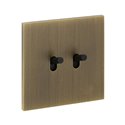 Double interrupteur va-et-vient 10A bronze Art d'Arnould univers Epure 67302