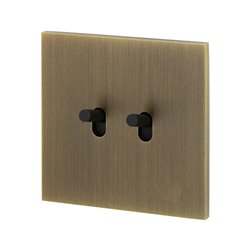 Double interrupteur va-et-vient 10A bronze Art d'Arnould univers Epure 67302