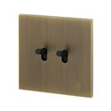 Double interrupteur va-et-vient 10A bronze Art d'Arnould univers Epure 67302
