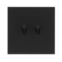 Double interrupteur va-et-vient 6A noir mat Art d'Arnould univers Epure 67812