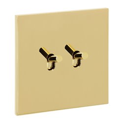 Double interrupteur va-et-vient 10A or miroir Art d'Arnould univers Epure 67702