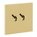 Double interrupteur va-et-vient 10A or miroir Art d'Arnould univers Epure 67702
