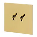 Double interrupteur va-et-vient 10A or miroir Art d'Arnould univers Epure 67702