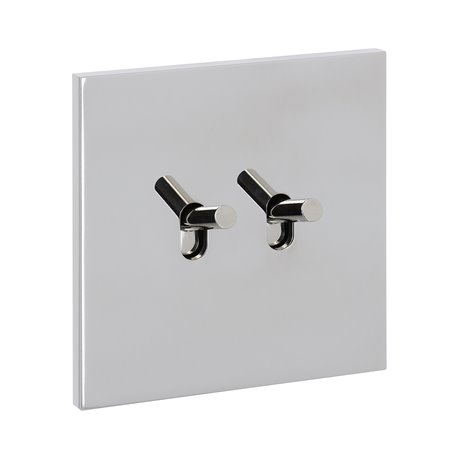 Double interrupteur va-et-vient 10A acier miroir Art d'Arnould univers Epure 67602 Double interrupteur va-et-vient 10A acier miroir Art d'Arnould univers Epure 67602