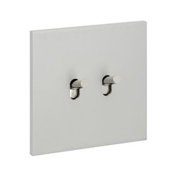Double interrupteur va-et-vient 10A acier satin Art d'Arnould univers Epure 67502