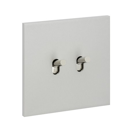 Double interrupteur va-et-vient 10A acier satin Art d'Arnould univers Epure 67502 Double interrupteur va-et-vient 10A acier satin Art d'Arnould univers Epure 67502