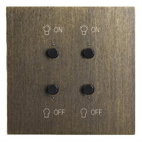 Interrupteur double lumière bronze Art d'Arnould univers Epure MyHOME_Up 67382 Interrupteur double lumière bronze Art d'Arnould univers Epure MyHOME_Up 67382