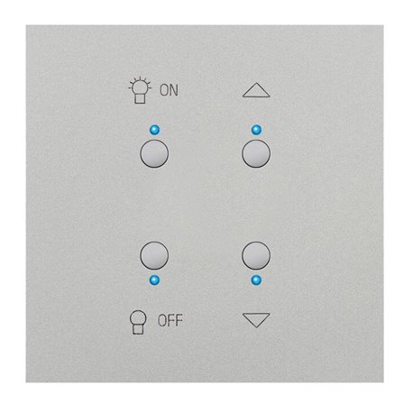 Interrupteur lumière et volets acier satin Art d'Arnould univers Epure MyHOME_Up 67583 Interrupteur lumière et volets acier satin Art d'Arnould univers Epure MyHOME_Up 67583