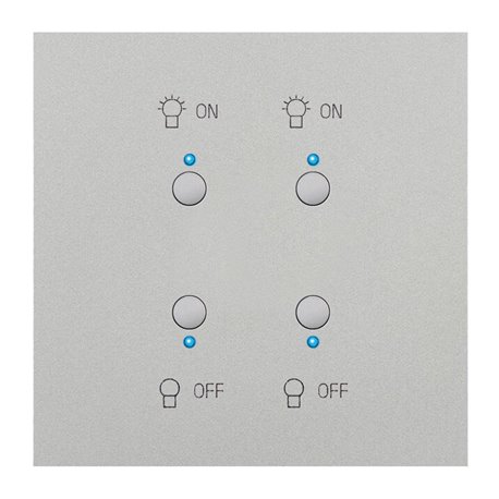 Interrupteur double lumière acier satin Art d'Arnould univers Epure MyHOME_Up 67582 Interrupteur double lumière acier satin Art d'Arnould univers Epure MyHOME_Up 67582