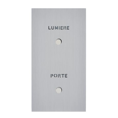 Poussoir lumineux marquages Porte et Lumière acier brossé Art d'Arnould univers Epure 67493